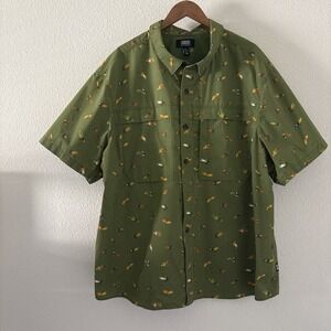 Alaskan Hardgear Men's‎ Fishing Shirt 3XL Duluth Green Fly Fishing Short Sleeve